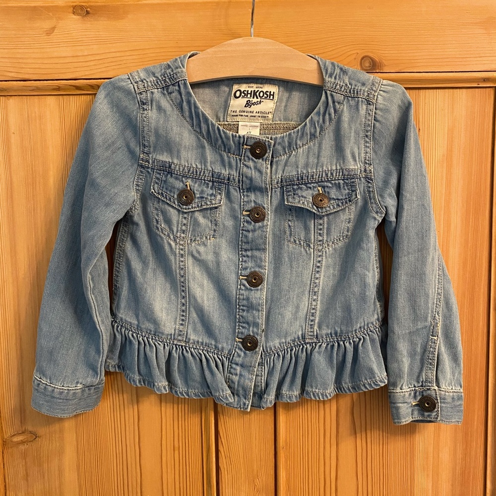 Oshkosh Denim Button Up Shirt With Ruffle